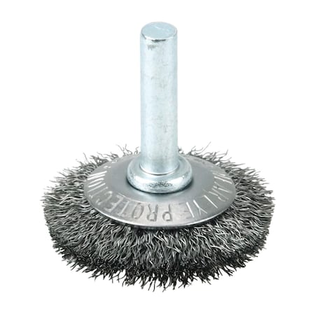 Weiler 1-1/2" Wire Wheel, .006" Steel Fill, 1/4" Stem 17901